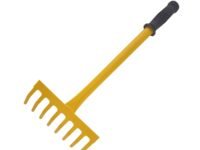 Hectare Traditional Garden Rake 8 Teeth for Loosening Soil Gathering Leaf Leveling Land Agriculture Farming Gardening Tool.