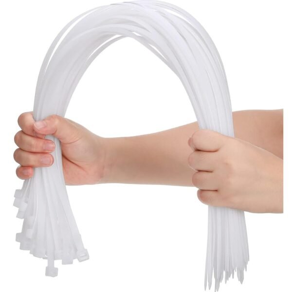 Hi-Plasst 100pcs 20 Inch Nylon Cable Ties (500mm x 4.8mm) – Heavy Duty Self-Locking Zip Tie for Wire Management, Garden, Office, Garage & DIY Use – UV Resistant, Durable Fasteners
