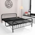 Honey Touch Nova Folding King Size Bed Without Mattress | No Assembly Required | Foldable Bed for Sleeping/Guests/Rented Apartments/Bedroom(6x6.25ft, Black)