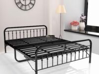 Honey Touch Nova Folding King Size Bed Without Mattress | No Assembly Required | Foldable Bed for Sleeping/Guests/Rented Apartments/Bedroom(6x6.25ft, Black)