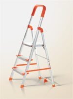 Houza 3 Step Foldable Aluminium Step Ladder for Household, Lightweight and Anti-Slip Multipurpose 250 Kg Load Bearing with 5-Year Warranty