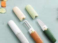 IDELLA Kitchen Knife Peeler Portable Knife for Fruit 2 in 1 Knife and Peeler for Kitchen Travel Knife with case Stainless Steel Bled (Pack of 1) (Multicolor)