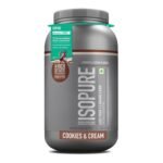 Isopure Whey Protein Isolate Powder with less than 1.5gm of Carbs and Vitamins for Immune Support - 2 kg Cookies & Cream, Vegetarian protein for Men & Women. Offer Pack