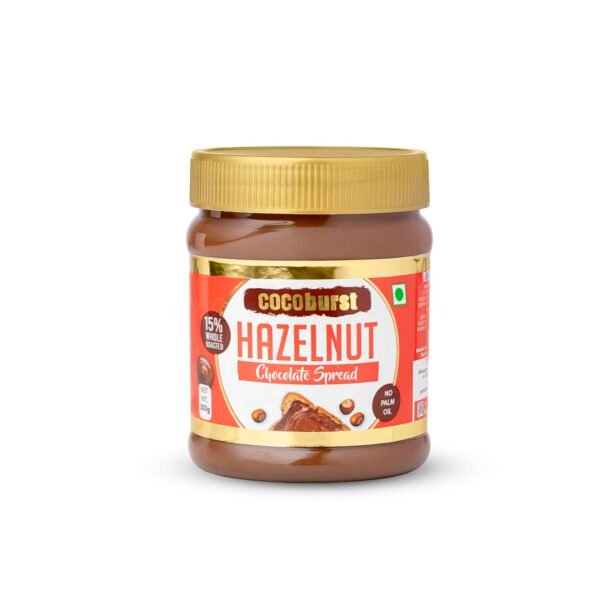 JINDAL COCOA Cocoburst Creamy Hazelnut Chocolate Butter Spread 300 Gm | 100% Vegetarian | Protein-Rich | 15% Hazelnuts | No Palm Oil | No Trans-Fat & No Artificial Preservatives | Creamy & Delicious