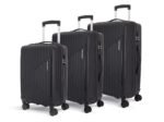 KAMILIANT by American Tourister 3 Pc Savvy Set 55 Cms, 70 Cms & 80 Cms - Small, Medium & Large Polypropylene(PP) Hardside 8 Wheels Spinner Luggage Set/Trolley Bag Set (Black)