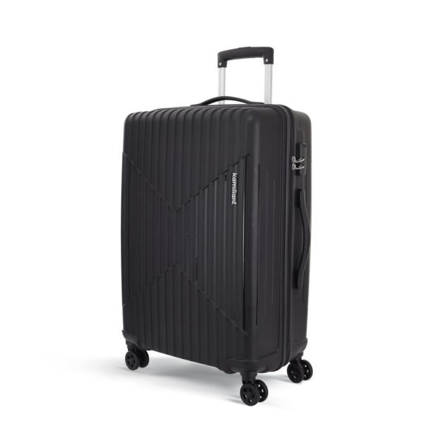 KAMILIANT by American Tourister Large Savvy 80 Cms Check-in (PP) Hard Sided 8 Wheels Spinner Luggage/Suitcase/Trolley Bag (Black) (Double Wheel)