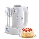 KENT 150W, 5 Speed Control, Copper Motor, Multiple Beaters, Overheating Protection, Food Grade Plastic Body Hand Blender (White)
