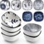 KPNG Japanese Style Ceramic Bowls, Set of 6, 9.2 cm, Decorative Dip Bowls for Cereal, Soup, Pasta, Oatmeal, Salad and Rice, Microwave and Dishwasher Safe (Pack of-6)