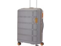 Kamiliant American Tourister Medium Harrier Zing 68 Cms Check-in (PP) Hard Sided 8 Wheels Spinner Luggage/Suitcase/Trolley Bag (Light Grey) (Double Wheel), Medium