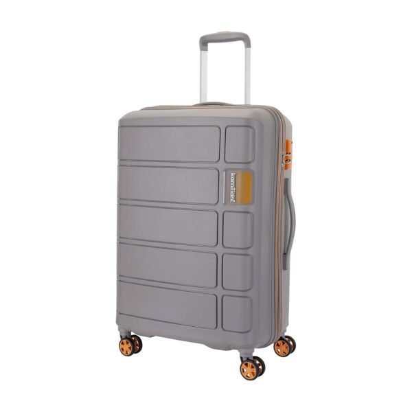 Kamiliant American Tourister Medium Harrier Zing 68 Cms Check-in (PP) Hard Sided 8 Wheels Spinner Luggage/Suitcase/Trolley Bag (Light Grey) (Double Wheel), Medium