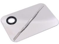Kira Stainless Steel Professional Beauty Salon Color Cream Cosmetic Mixing Makeup Palette, Spatula Makeup Artist Nail Art Tool (Square)