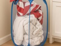 Kuber Industries Nylon Mesh Laundry Basket|Sturdy Material & Durable Handles|Netted Lightweight Laundry Bag (Assorted)