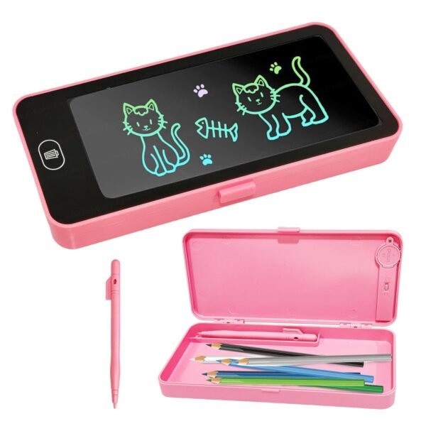 LCD Writing Tablet Pencil Case for Kids ? 2 in 1 Digital Slate with E-Note Pad & Doodle Board, Educational Writing Toy and Pencil Box for School Kids