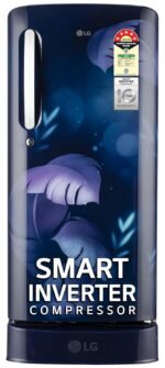 LG 185 L, 5 Star, Smart Inverter Compressor, Direct Cool Single Door Refrigerator (GL-D201ABIU.BBIZEBN, Blue ILAN, Moist N Fresh, Auto Smart Connect & Base Stand Drawer)