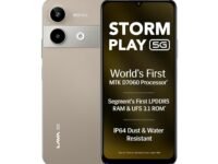 Lava Storm Play 5G (Dune Titanium, 8+8*GB RAM, 256 GB Storage)|India's First MT D7060 Processor with 525k Antutu |50 MP AI Camera | 6.75" HD+ Display| 5000 mAh Battery |IP64 Dust & Water Proof