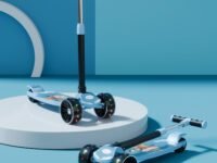 Lifelong Foldable Kids Kick Scooter with LED Wheels & Adjustable Height - Capacity 50kg- for Baby 3+ Year Old boy & Girl - Skate, Blue