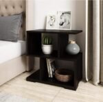 Liive decor Wooden Side Table s new,MDF End Table Coffee Table morden Bedside Nightstand Organizer with Storage Shelf for Bedroom, Living Room (Pre- Laminated Board, Modern Design) (Midnight Majesty)
