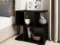 Liive decor Wooden Side Table s new,MDF End Table Coffee Table morden Bedside Nightstand Organizer with Storage Shelf for Bedroom, Living Room (Pre- Laminated Board, Modern Design) (Midnight Majesty)