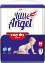 Little Angel Baby Easy Dry Diaper Pants With 12 Hrs Absorption Medium (M) Size 72 Count, 7-12 Kgs - M (72 Pieces)