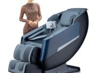 Lixo LI4400A Full Body Massage Chair for Home | 22 Auto Programs | Zero Gravity Recliner | Voice Control | Back Heating | Bluetooth Speaker | Foot Rollers | USB Chargin - Black+Grey