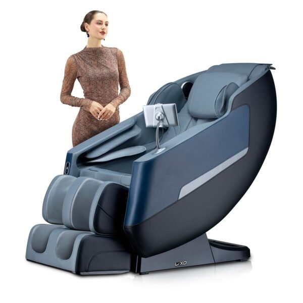 Lixo LI4400A Full Body Massage Chair for Home | 22 Auto Programs | Zero Gravity Recliner | Voice Control | Back Heating | Bluetooth Speaker | Foot Rollers | USB Chargin - Black+Grey