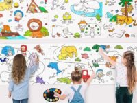 Lumevo Children’s Drawing Roll | 30×300 cm Coloring Paper Roll for Kids | DIY Painting & Art Roll | Early Educational Toy (Mix-Design Animal World)