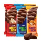 LuvIt. Dairy Rich Chocolates Bar Combo Pack Of Milk,Fruit & Nut,Roasted Almond Deliciously Smooth Pack Of 6-0.039 Kilograms
