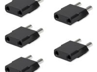 MX World Conversion Europe to India Plug Adapter Type D | Moulded Round 2 Pin to Round 4mm Indian Plug Converter | Universal Travel Power Adapter for Imported Electronics | Pack of 5