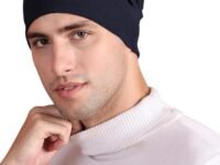 Mack JONNEY Navy Blue Cotton Blended Free Size Beanie Cap for Men-Cap_Navy_01