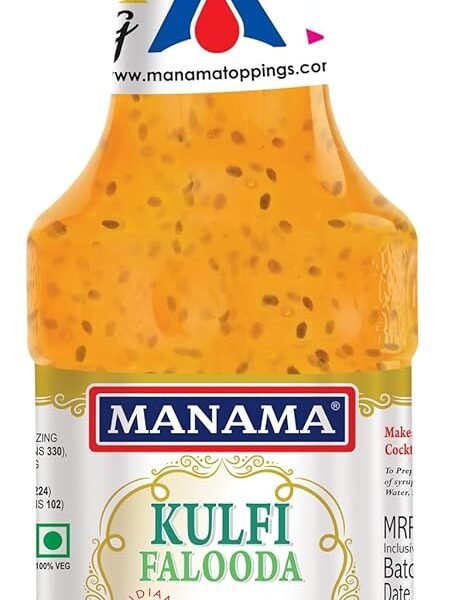 Manama Kulfi Falooda Syrup | Mixer for Mocktails, Cocktails, Drinks, Juices, Beverages | Non Alcoholic Mix 750ML Bottle