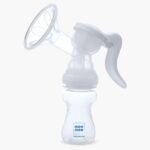 Mee Mee Advanced Manual Breast Pump - 180° Rotating Handle, BPA-Free, Soft Silicone Shield, Overflow Preventer Silica Gel Cup, Soothing Massage, Easy-to-Use Breastfeeding Mothers (White)