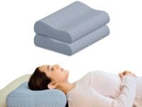 Memory Foam Cervical Neck Pillow | 2 Years Warranty | Pain Relief Sleep, Improves Posture Spinal Alignment, Neck Pain Relief | Queen 19 x 11 x 3.5 Inch | Grey Jacquard Cover | Pack of 2