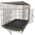 MidWest Homes For Pets Spandex Midwest Metal, Plastic, Black Dog Crates 42 Inch Cage Kennel Spacious And Secure (3.5 Feet) Length-108 Cm X Width-75 X Height-72 Cm