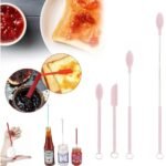 Mini Silicone Spatula Set for Makeup - 2Pcs Reusable Beauty Spatula for Cosmetics, Tiny Jar Scraper, Food Scraper