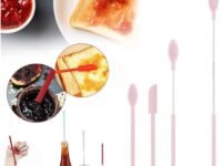 Mini Silicone Spatula Set for Makeup - 2Pcs Reusable Beauty Spatula for Cosmetics, Tiny Jar Scraper, Food Scraper