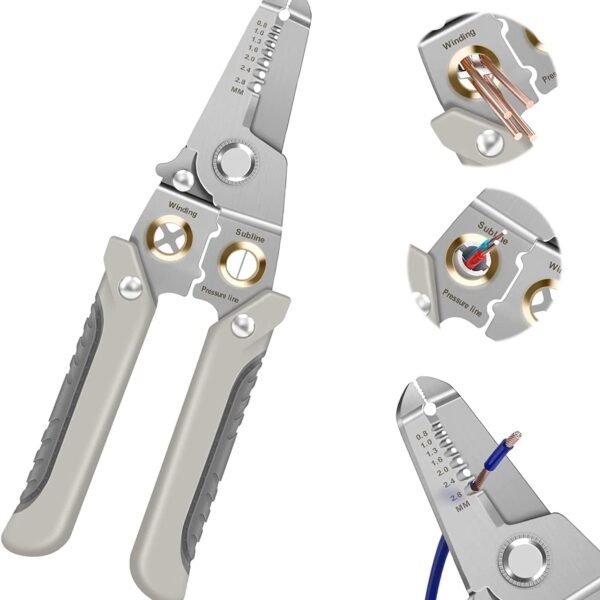 Multifunction Wire Plier Tool, 6 in 1 Multi-Functional Wire Splitting Pliers, Electrical Stripping Tool for Electric Cable Stripping Cutting Cable Stripper and Crimping