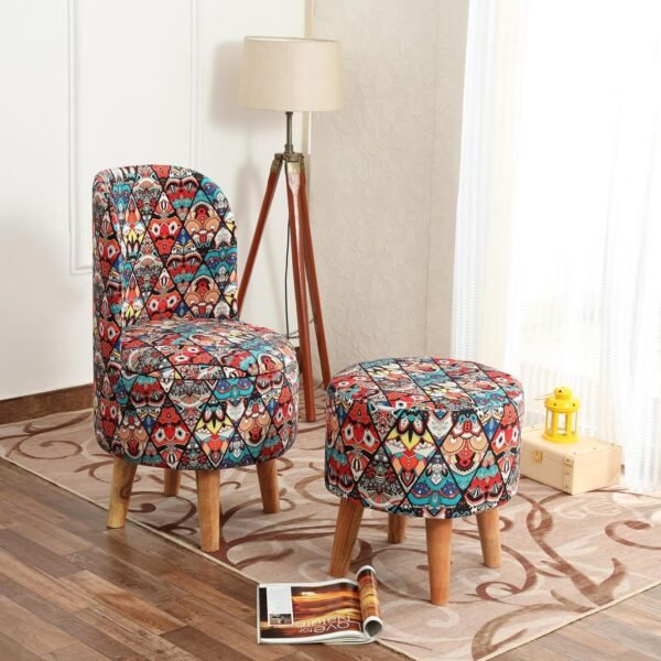 NACIA Printed Ottoman Pouffes Chair Stool for Living Room Furniture Sitting Dressing Table Pouf Sofa Puffy Stool Room, Pouffes for Sitting Foot Rest, (Multicross)
