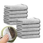 NAREVAL Scrub Pad Sponge Dishwashing Cloth Set Stainless Steel Scrubbers for Kitchen, Oven and Microwave Cleaning Wire Dishwashing Rags for Washing Dishes, Sinks, Counters Non-Scratch (Pack of 10)