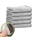 NAREVAL Scrub Pad Wire Dish Cloth Kitchen Dish Wash Scrub Sponge Double-Sided Stainless Steel Scrubber for Utensils Multifunctional Kitchen Cleaning Easy Rinsing Machine Washable (Pack of 5)