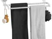 NEVADRILL Stainless Steel Wall Mounted Self Adhesive Towel Napkin Holder Bar for Bathroom and Kitchen [Nr-1338], Silver