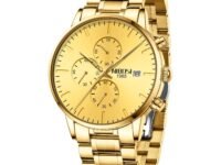 NIBOSI Men's Watches Analog Minimalist Black Dial Watch for Man Business Chronograph Casual Watches Stainless Steel Strap Date