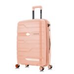 Nasher Miles Paris Hard-Sided Polypropylene Check-in Luggage 28 inch | 75cm | 8 Wheels Large Trolley Bag for Travel | Suitcase (Peach)