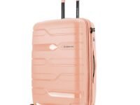Nasher Miles Paris Hard-Sided Polypropylene Check-in Luggage 28 inch | 75cm | 8 Wheels Large Trolley Bag for Travel | Suitcase (Peach)