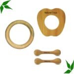 Neem Wood Teether Combo for Infant (AppleTeether + 75Mm Ring Teethers + 2 Chusni Soother) Baby Teethers Set
