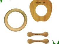 Neem Wood Teether Combo for Infant (AppleTeether + 75Mm Ring Teethers + 2 Chusni Soother) Baby Teethers Set