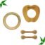 Neem Wood Teether Combo for Infant (AppleTeether + 75Mm Ring Teethers + 2 Chusni Soother) Baby Teethers Set