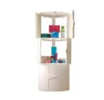 Nilkamal GEMM Bathroom Corner Cabinet|Modern & Stylish|3-Year Warranty|Space-Saving Storage|Wall Mounted Plastic Bathroom Cabinet with 3 Doors & Shelves|Bathroom Accessories|Cabinet|Durable|Ivory