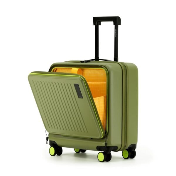 OKOBARA The Transit Cabin Overnighter Luggage 58cms Cabin Size Poly-Carbonate Hard Sided 8 Hinomoto Wheels Trolley (So Matcha Limeray)