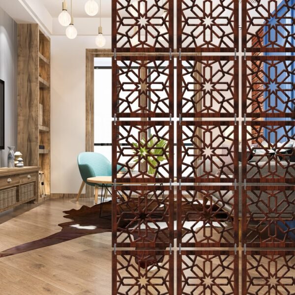 OLIVE TREE Room Partitions Hanging Room DIY Divider Panel Modern Hanging Screen Partition for Decorating Bedding, Dining, Study and Sitting Living -Room, Hotel - Walnut-7010