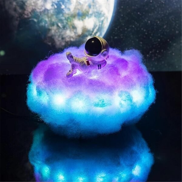 One94Store Plastic Astronaut Cloud Lamp Colorful Creative Night Light USB Led Rainbow Effect Galaxy Projector with Remote Control Adjustable Timer Night Lamp for Baby, Bedroom, Gaming Room